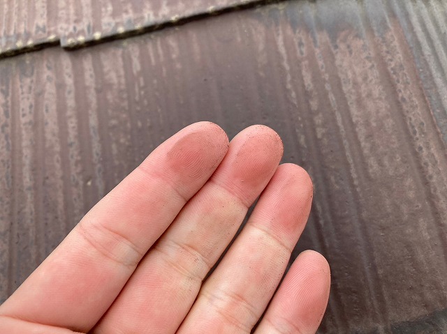 コロニアルのメンテナンス時期　チョーキング　石岡市